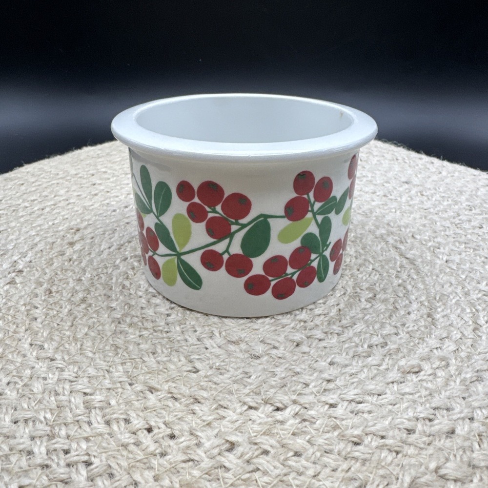 Arabia Finland Pomona Jam Jar or Sugar Bowl‎ Red Berries Vintage 60s AS IS